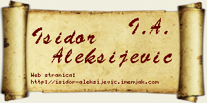 Isidor Aleksijević vizit kartica